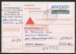 Bund ATM 2 - dickes DBP - Marke zu 380 Pf als portoger. EF auf Nachnahme-Postkarte vom Juli 1997 - ohne Codierung aber echt gelaufen