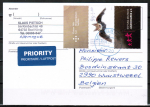 Bund 3486 als portoger. EF mit 95 Cent Jugend 2019 / Fledermäuse aus MH mit Rand auf Auslands-Postkarte von 2019-heute nach Belgien, codiert