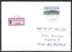 Bund ATM 2 - Mettler-Toledo - Marke zu 1110 Pf als portoger. EF auf Inlands-Wertbrief bis 20g von 1998, mit Einlieferungsschein