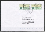 Bund ATM 1 - - 2 Marken zu 50 Pf in Gravur-Type als portoger. MeF auf CEPT-ermäß. Ausl.-Brief bis 20g vom Sept. 1982 nach GB, codiert, zusätzl MaWSt.