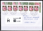 Bund 2462 als portoger. MeF mit 7x 25 Cent Blumen / Malve aus Bogen mit Rndern auf Prio-Brief 20-50g von 2017-2019, codiert