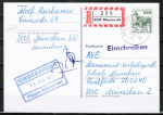 Bund 920 als portoger. EF mit 200 Pf B+S - Serie aus Rolle auf Inlands-Einschreib-Postkarte von 1979-1982