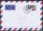 Bund 1479 als portoger. EF mit 100 Pf "Briefmarken" auf VGO-Luftpost-Brief bis 10 Gramm von 1990/1991 nach Paraguay, AnkStpl.
