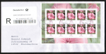 Bund 2462 als portoger. MeF mit 10x 25 Cent Blumen / Malve aus Bogen auf Langformat-Einwurf-Einschreibe-Brief 20-50g von 2007, codiert, 22 cm lang