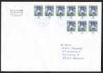 Bund 3315 Skl. ( Mi. 3432) als portoger. MeF mit 9x 20 Cent Hasengl�ckchen als Skl.-Marken auf Inlands-Brief 14x20 cm von 2025-2026, 20 cm lang