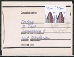 Bund 1379 als portoger. MeF mit 2x 40 Pf SWK aus Bogen als Oberrand-Paar auf Inl.-Drucksache 20-50g von 1988-1989