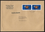 Bund 1644 als portoger. MeF mit 2x 100 Pf Europischer Binnenmarkt auf Briefdrucksache 50-100g von 1992/1993, 14x20 cm, nur kurze Laufzeit !