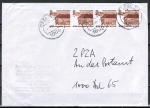 Berlin 799 als portoger. MeF mit 4x 300 Pf SWK aus Rolle auf Brief mit 2 Postzustellungsaufträgen vom Aug. 1989