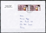 Bund 1276 als portoger. MeF mit 2x 70 Pf Jugend 1986 auf Auslands-Brief bis 20g von 1986-1989 nach Polen/AnkStpl.