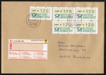 Bund ATM 1 - - 5 Marken zu 120 Pf in Gravur-Type als portoger. MeF auf Inlands-Brief ber 50g von 2001, 14x20 cm