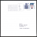 Bund Zusammendruck 50+20 Pf SWK unten geschnitten aus MH als portoger. Zdr. EF auf Nichtstandard-Infopost bis 20g von 2001, 14x14 cm