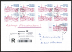 Bund 3290 als portoger. MeF mit 9x 45 Cent Neunburg aus Bogen auf Inlands-Übergabe-Einschreibe-Brief 14x20 cm von 2019-2021, Einl-Schein