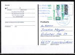 Bund 3696 als portoger. EF mit 70 Cent Leuchtturm Friedrichsort auf Inlands-Postkarte von 2022-2024, codiert, mit zusätzl. Maschinenstempel vom BZ