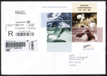 Bund 2578 + 2585-2587 als portoger. Philatelieblock-EF mit 45-145 Sport 2007 auf C5-Einschr.-Brief vom ZAG Büsingen von 2007 in die Schweiz