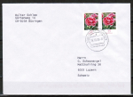 Bund 2694 als portoger. MeF mit 2x 25 Cent Blumen / Gartennelke aus Rolle auf B-Brief vom ZAG Büsingen von 2008-2010 in die Schweiz, codiert