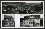 AK Hchst / Hetschbach, mit Schulhaus und Gemischtwarengeschft, um 1955