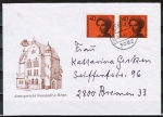 Bund 794 als portoger. MeF mit 2x 40 Pf Rosa Luxemburg auf Inlands-Brief bis 20g vom Nov. 1982, li.o. 2 kl. Einrisse repariert