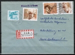 Bund 959 + Zdr. 960+961 / 50+70 Pf aus Block 16 + 40 Pf B+S portoger. auf Inlands-Einschreibe-Brief bis 20g von 1978