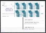 Berlin 863 als portoger. MeF mit 8x 5 Pf SWK aus Bogen auf Orts-Postkarte innerhalb Berlins von 1990-1991