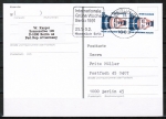 Berlin 831 als portoger. MeF mit 2x 20 Pf SWK aus Rolle auf Orts-Postkarte innerhalb Berlins von 1989-1991