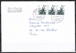 Berlin 795 als portoger. MeF mit 3x 60 Pf SWK als waagr. 3er-Paar aus Bogen auf Auslands-Brief 20-50g von 1987-1989 nach Polen, AnkStpl.