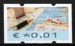 Bund ATM 8 "Briefe schreiben" mit Softwarefehler: mit ¤-Zeichen im Werteindruck - Marke zu 1 Cent - postfrisch
