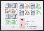 Bund B+S-Heftblatt zu 2,- DM mit grner 50 Pf im Buchdruck als portoger. H-Blatt-MeF auf Inl.-Wertbrief 20-50g von 1980-1982