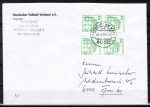 Bund 1038 o.g./u.g. als portoger. MeF mit 2x grüner 50 Pf B+S - Marken als oben/unten geschn. Paare aus MH/Bdr. auf Inlands-Brief 20-50g vom April 1993