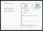 Bund 1038 als Ganzsachen-Postkarte mit eingedruckter Marke grüne 50 Pf B+S portoger. als Inlands-Postkarte von 1980-1982