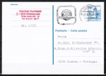 Bund 918 als Auslands-GA-Pk P 136 II mit eingedruckter Marke 70 Pf B+S im Letterset-Druck als Auslands-Postkarte von 1985 nach Portugal