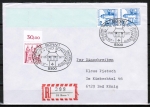 Bund 916 als portoger. miF mit roter 50 Pf B+S mit OR + 2x 70 Pf B+S als Rollenende auf Inlands-Einschreibe-Brief bis 20g mit ESST von 1977