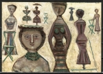 Ansichtskarte von M. Campigli (1895-1971) - "Acht Figuren"