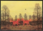 10 gleiche Ansichtskarten von Manfred Horn - "Die roten Pferde"