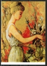 10 gleiche Ansichtskarten von Guily Joffrin - "Junges Mädchen mit Blumenstrauß"