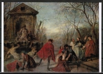 Ansichtskarte von Nicolas Lancret (1690-1743) - "Die Schlittschuhläufer" (Louvre)