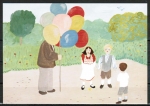 10 gleiche Ansichtskarten von Claude Montoya - "Le marchand de ballon" (Der Ballonhändler)