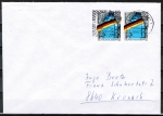 Bund 1481 als portoger. MeF mit 2x 50 Pf Grenzöffnung aus Bogen auf Inlands-Brief bis 20g von 1990-1997