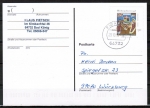 Bund 1892 als portoger. EF mit 100 Pf Weihnachten 1996 auf Inlands-Postkarte vom Okt. 1997, codiert