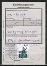 Bund 1341 als portoger. EF mit 60 Pf SWK aus Rolle auf Einlieferungsschein für einen Nachnahme-Brief von 1989-1993