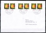 Bund 2484 als portoger. MeF mit 6x 10 Cent Blumen / Tulpe o.g. aus Zdr.-Blatt auf Inlands-Brief bis 20g von 2014, codiert