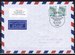 Bund 1342 als portoger. MeF mit 2x 80 Pf SWK als Bogen-Paar auf Luftpost-Brief 5-10g mit ESST in die USA, rs. Code