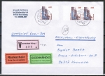 Bund 1811 als portoger. MeF mit 3x 640 Pf SWK aus Bogen, jeweils mit Seitenrndern, auf Inlands-Wertbrief Eigenh./Rckschein 20-50g von 1997-1999