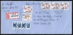 Berlin 771 als portoger. MiF mit 4x 80 Pf Frauen-Serie + Zusatz auf Einschreibe-Brief bis 20g vom April 1991 (innerhalb Berlins)