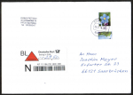 Bund 3324 als portoger. EF (?) mit 345 Cent Blumen aus Bogen auf Nachnahme-Brief ber 50g von 2018 mit altem(!) Nachnahme-Label, 14x20 cm