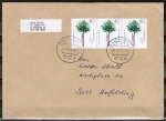 Bund 1373 als portoger. MeF mit 3x 80 Pf Entwicklungsdienst auf "kleinformatigem" Inlands-Brief 50-100g vom April 1989