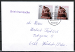 Berlin 823 als portoger. MeF mit 2x 40 Pf Ernst Barlach auf Briefdrucksache bis 20g von 1989-1991 von Berlin ins Bundesgebiet