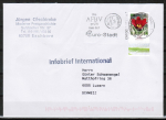 Bund 2968 als portoger. EF mit 58 Cent Blumen aus Bogen mit Rand auf Auslands-Infobrief von 2012 (!) in die Schweiz, codiert