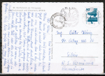 Bund 700 als portoger. EF mit 50 Pf Unfallverhütung aus Rolle auf Auslands-Postkarte von 1973-1978 nach Rumänien, AnkStpl.
