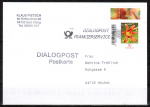 Bund 3509 als portoger. EF mit 30 Cent Blumen-Serie aus Bogen mit Eckrand auf Inlands-Dialogpost-Postkarte vom Juni 2023, codiert