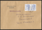 Bund 1629 als portoger. MeF mit 2x 100 Pf Werner Bergengruen auf Briefdrucksache 50-100g von 1992-1993, 14x20 cm